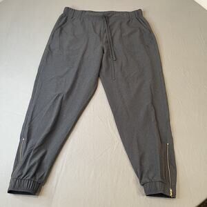 Albion Charcoal Joggers with Gold Zipper Detail